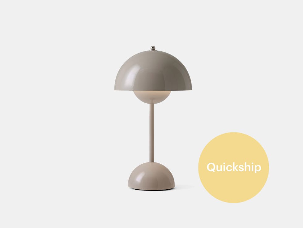 And tradition verner panton flowerpot portable light vp9 grey beige quickship