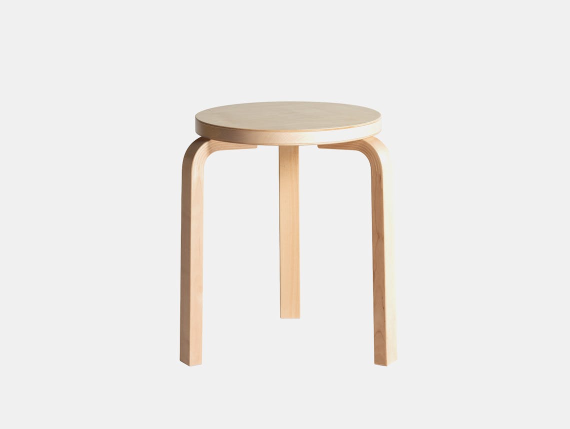 Artek alvar aalto stool 60 natural lacquered birch
