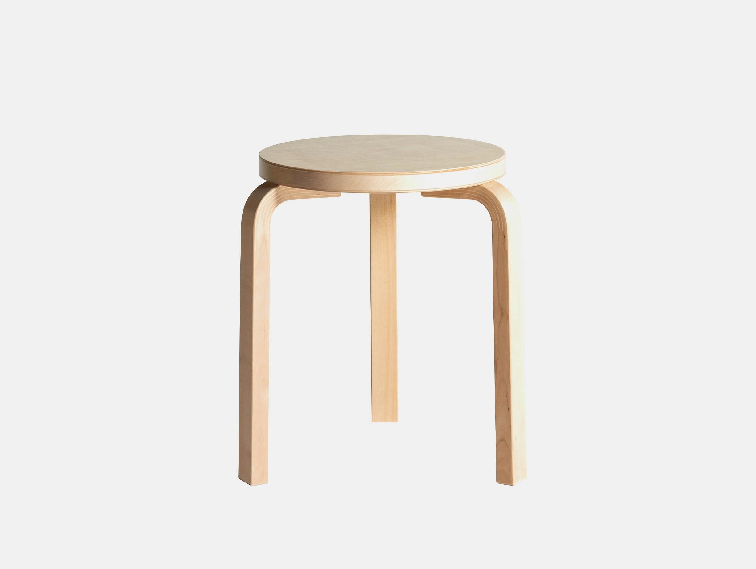 Artek alvar aalto stool 60 natural lacquered birch