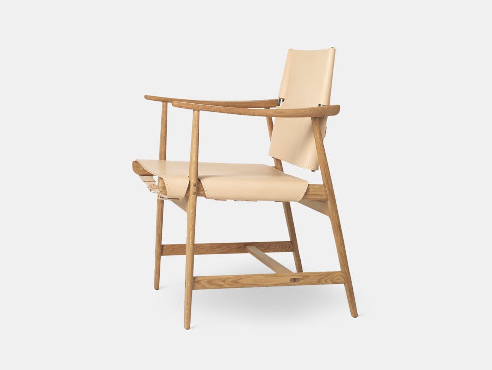Carl Hansen Huntsman Chair Oak Oiled Natural Leather Borge Mogensen