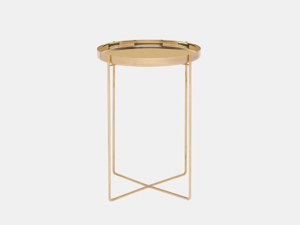 E15 habibi side table brass dia 37 x h 47 cm philipp mainzer