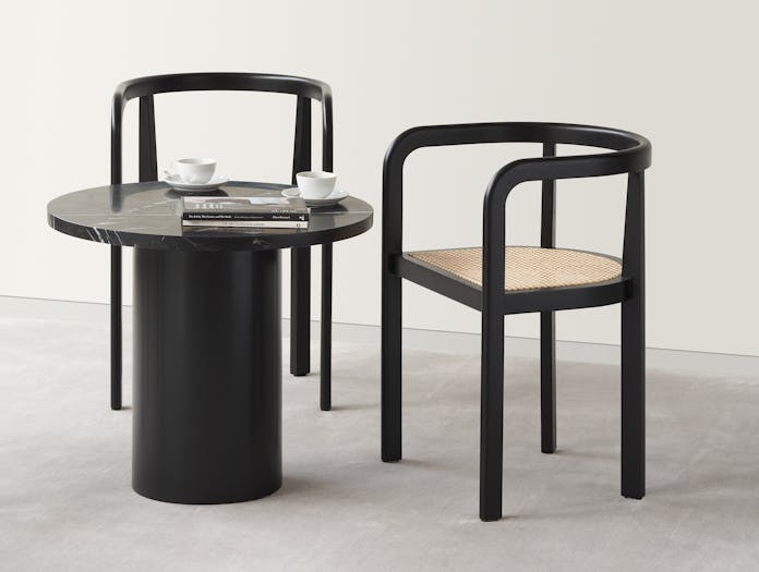 E15 Stuttgart Chair Oak Cane Vienna Weave Richard Herre lifestyle