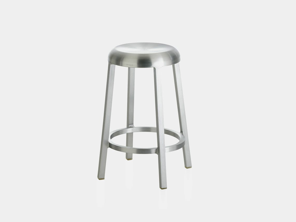 Emeco za counter stool brushed aluminium