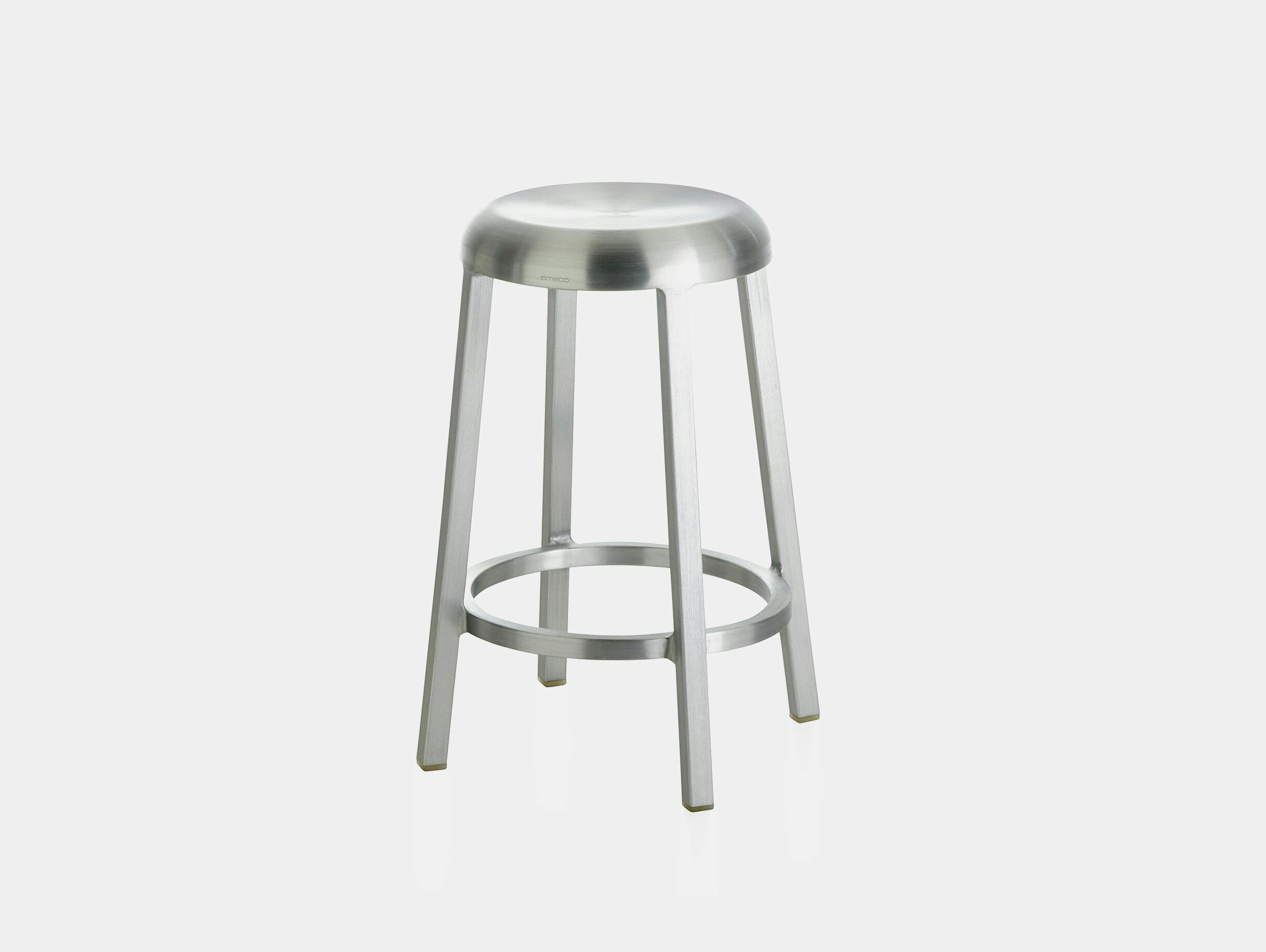 Emeco za counter stool brushed aluminium