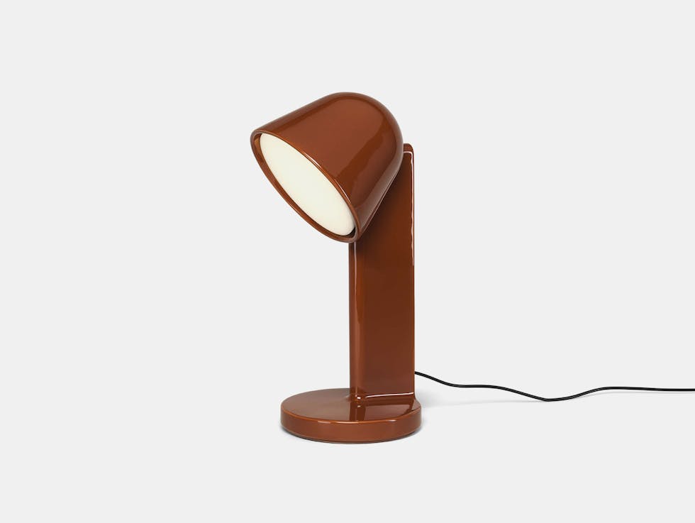 Flos ronan bouroullec ceramique table lamp down rust red