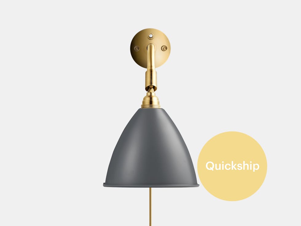 Gubi bl7 wall lamp brass base grey QS