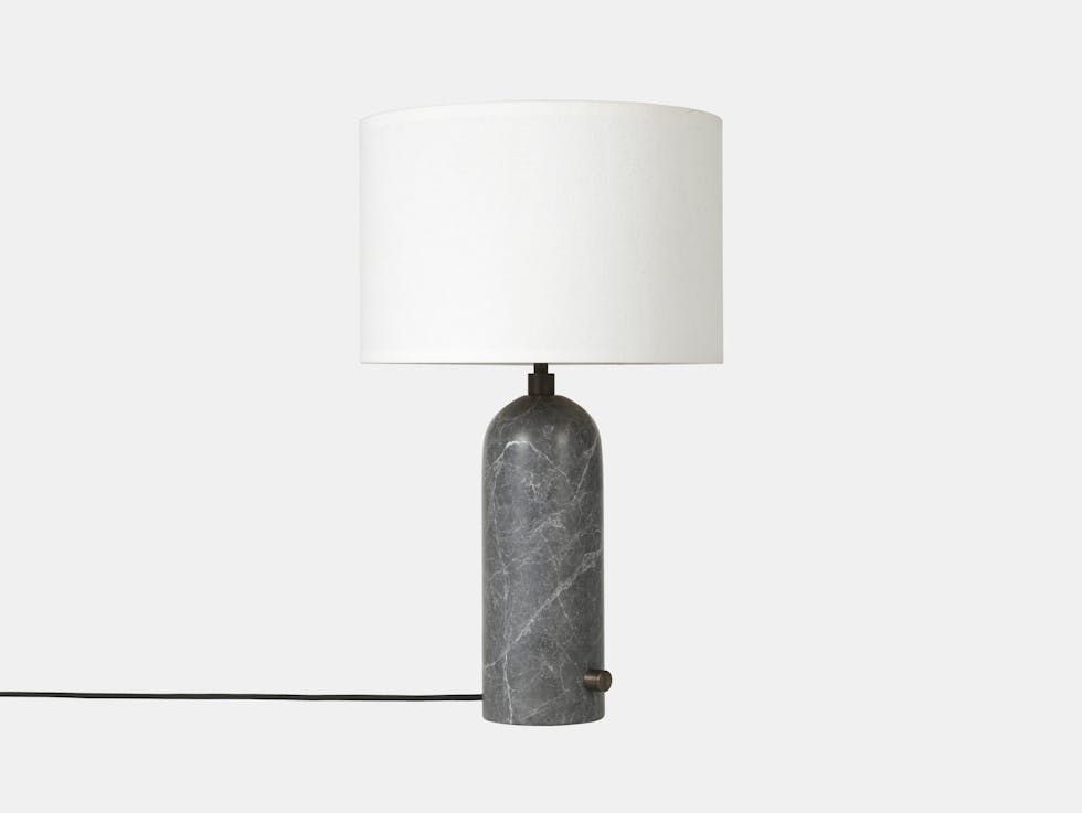 Gubi Gravity Table Lamp Grey Marble White Shade Space Copenhagen