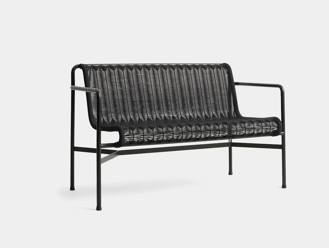 Hay bouroullec palissade cord dining bench anthracite