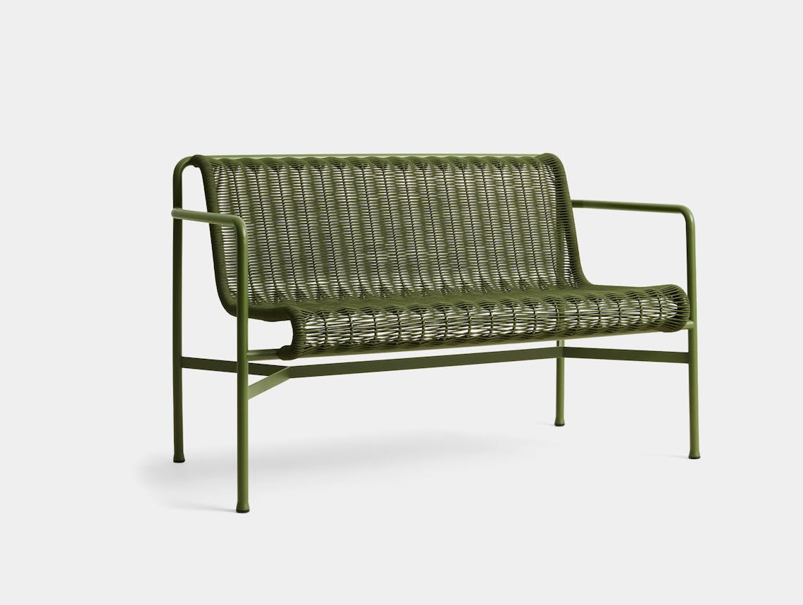 Hay bouroullec palissade cord dining bench olive
