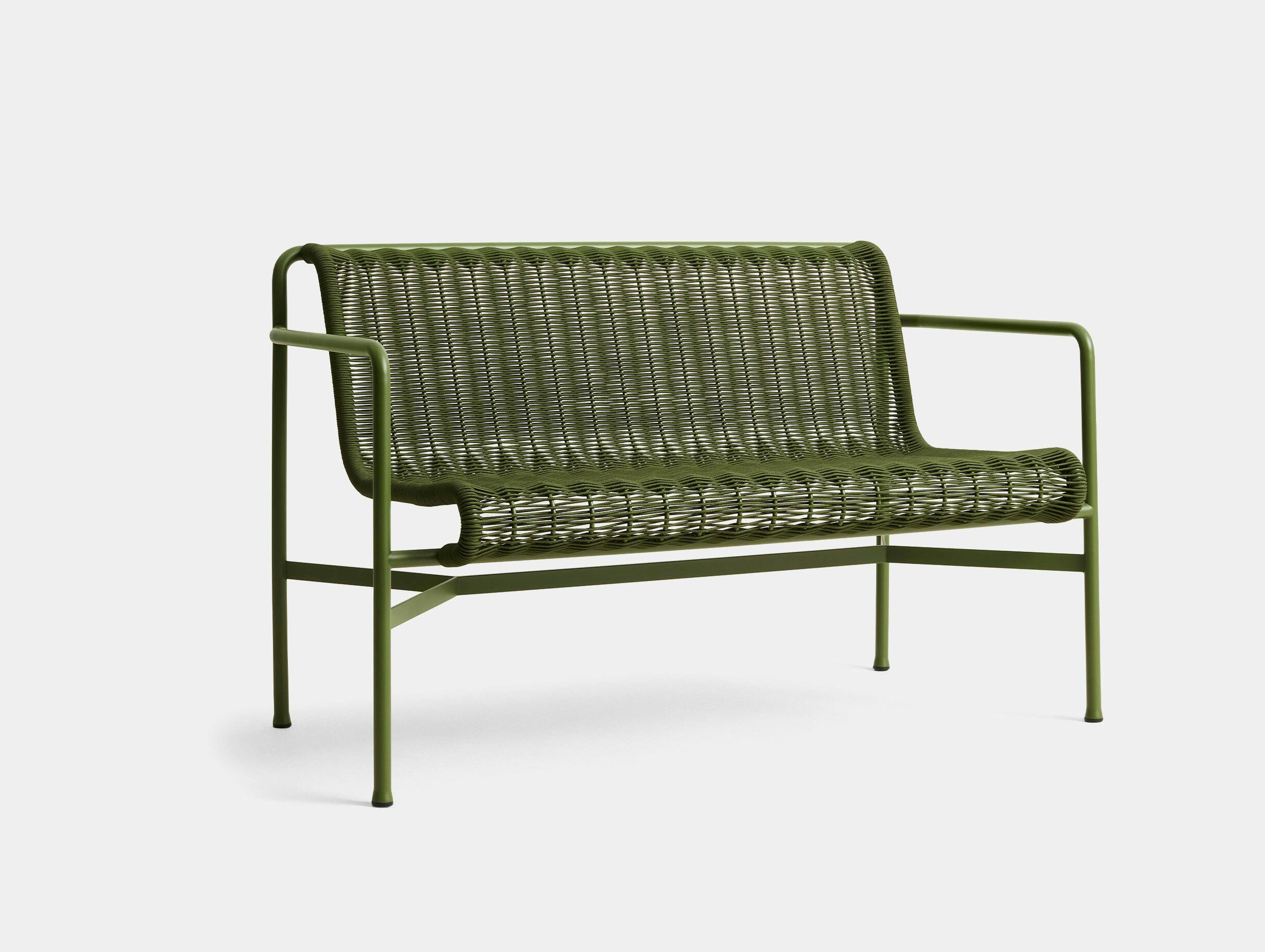 Hay bouroullec palissade cord dining bench olive