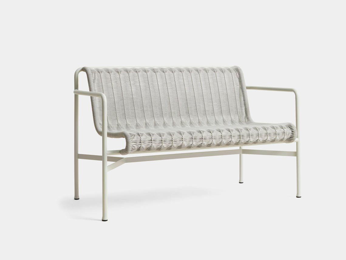 Hay bouroullec palissade cord dining bench sky grey