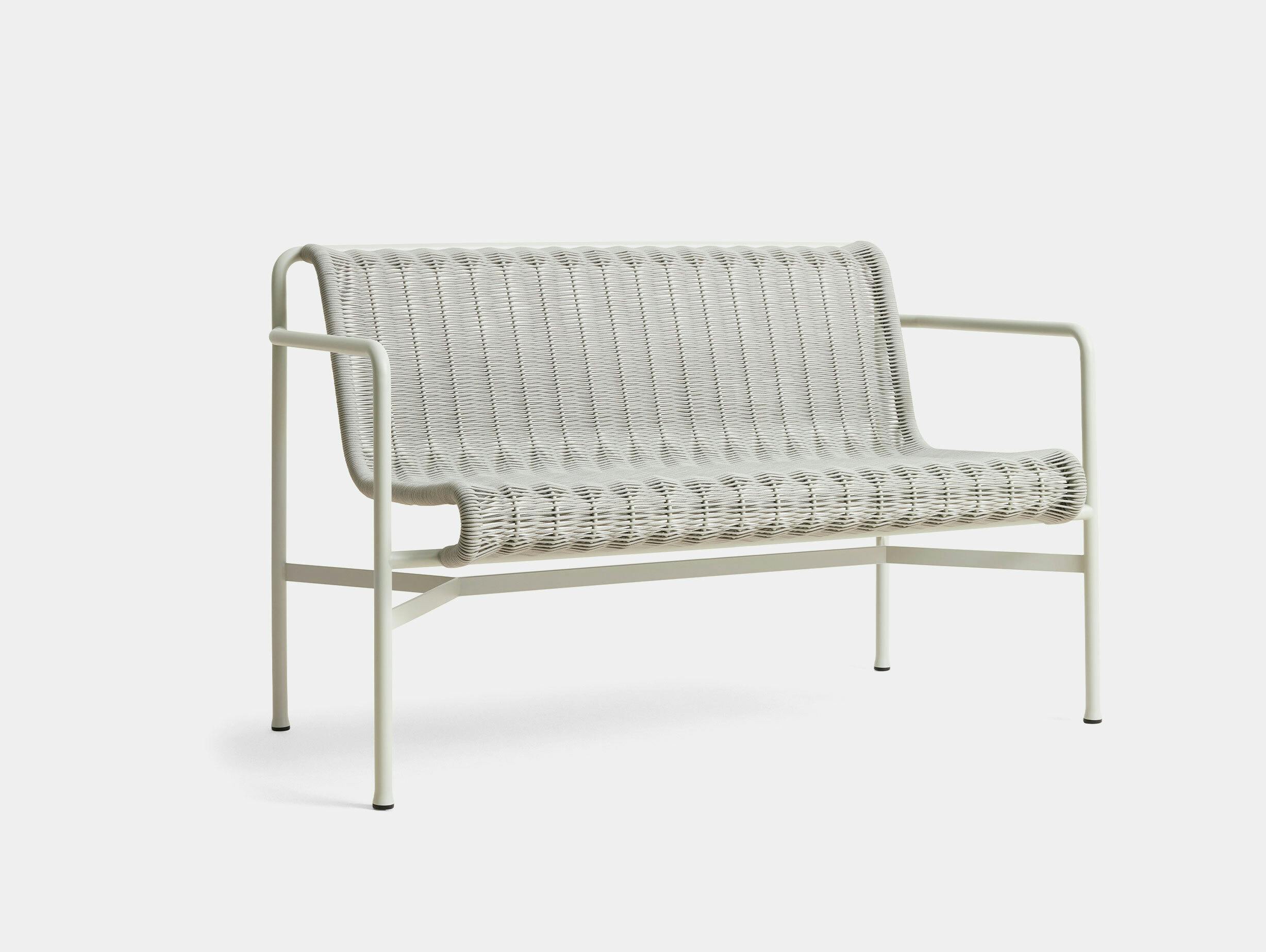 Hay bouroullec palissade cord dining bench sky grey