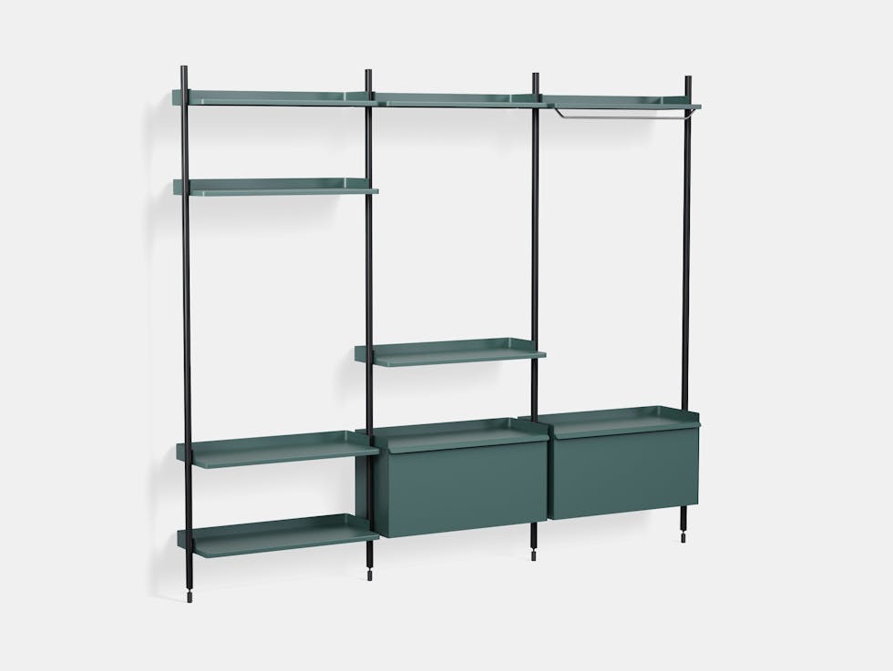 Hay ronan erwan bouroullec pier system 1093 3 blue steel black anodised