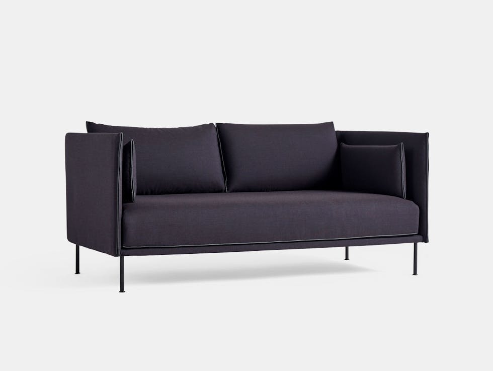 Hay Silhouette Sofa Remix 373 Black Leather Gam Fratesi
