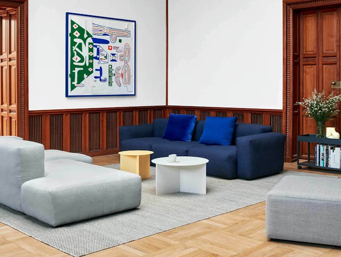 Hay slit table round yellow round xl white ls