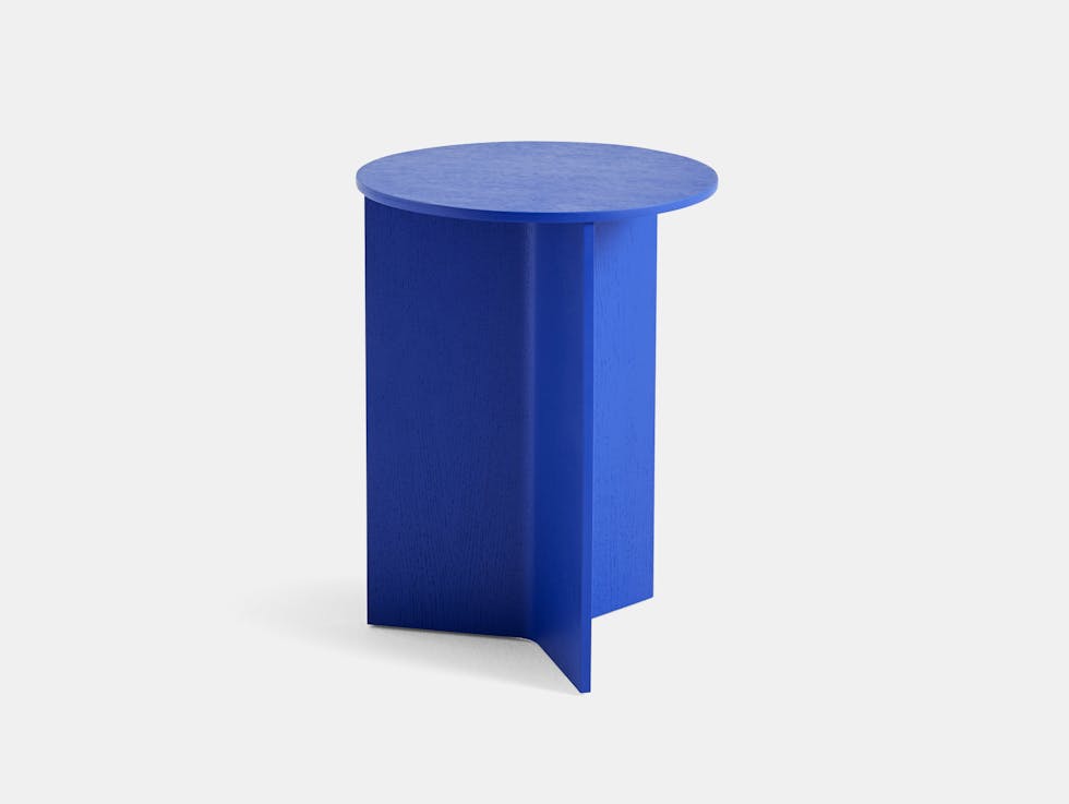 Hay slit table wood tall vivid blue