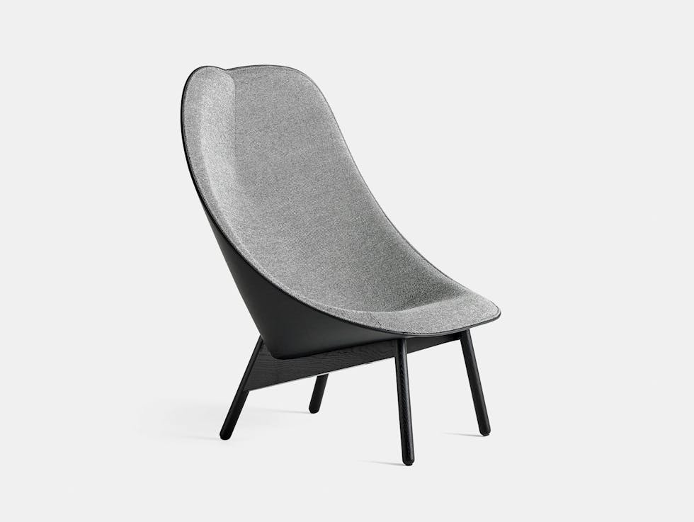 Hay Uchiwa Lounge Chair Hallingdal 166 black base Doshi Levien