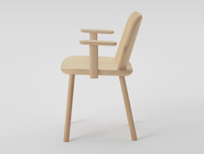 Maruni fugu chair ash with arms side