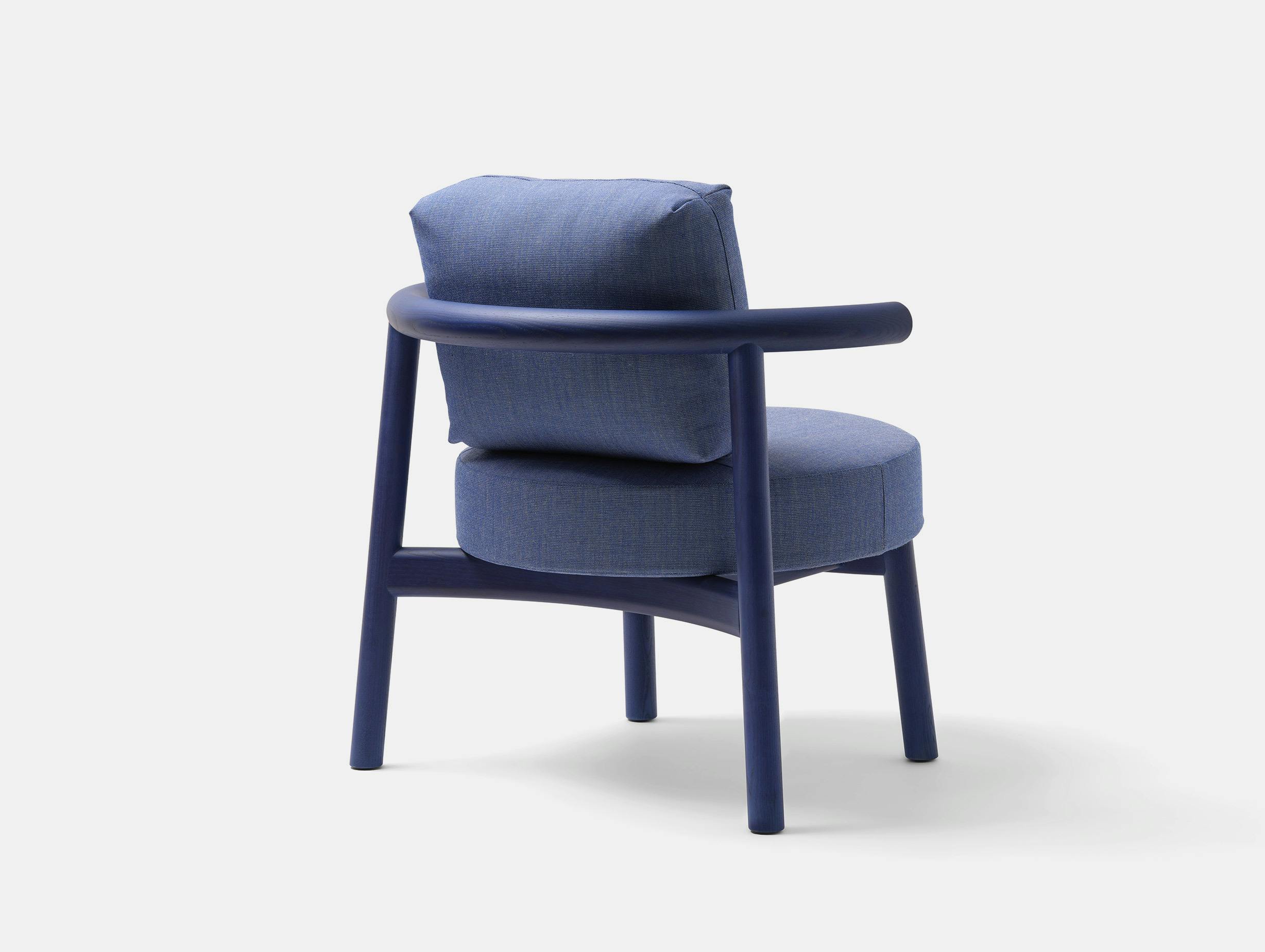 Mattiazzi studio nitzan cohen solo lounge chair neon blue ash upholstered