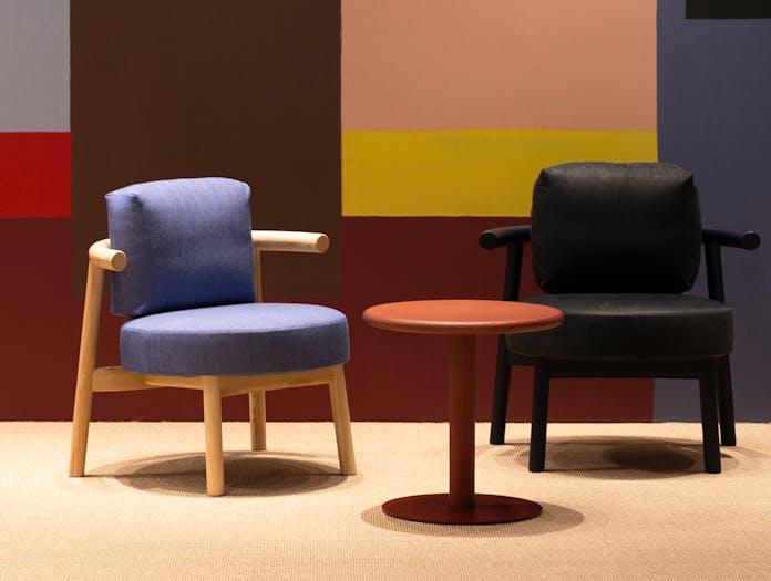 Mattiazzi studio nitzan cohen solo lounge chair red ash leather lifestyle3