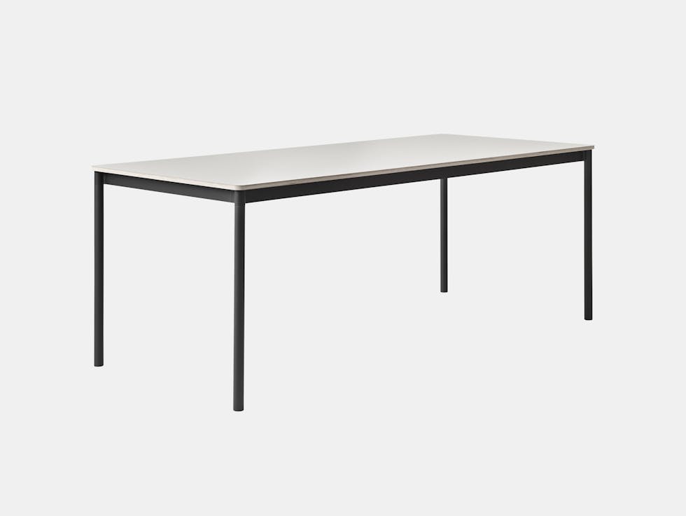 Muuto Base Table Black Frame White Top Mika Tolvanen