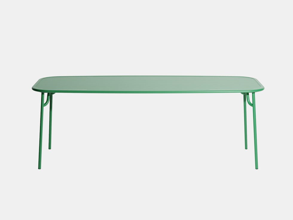 Petite Friture Week End Outdoor table slats mint green Studio Brichet Ziegler