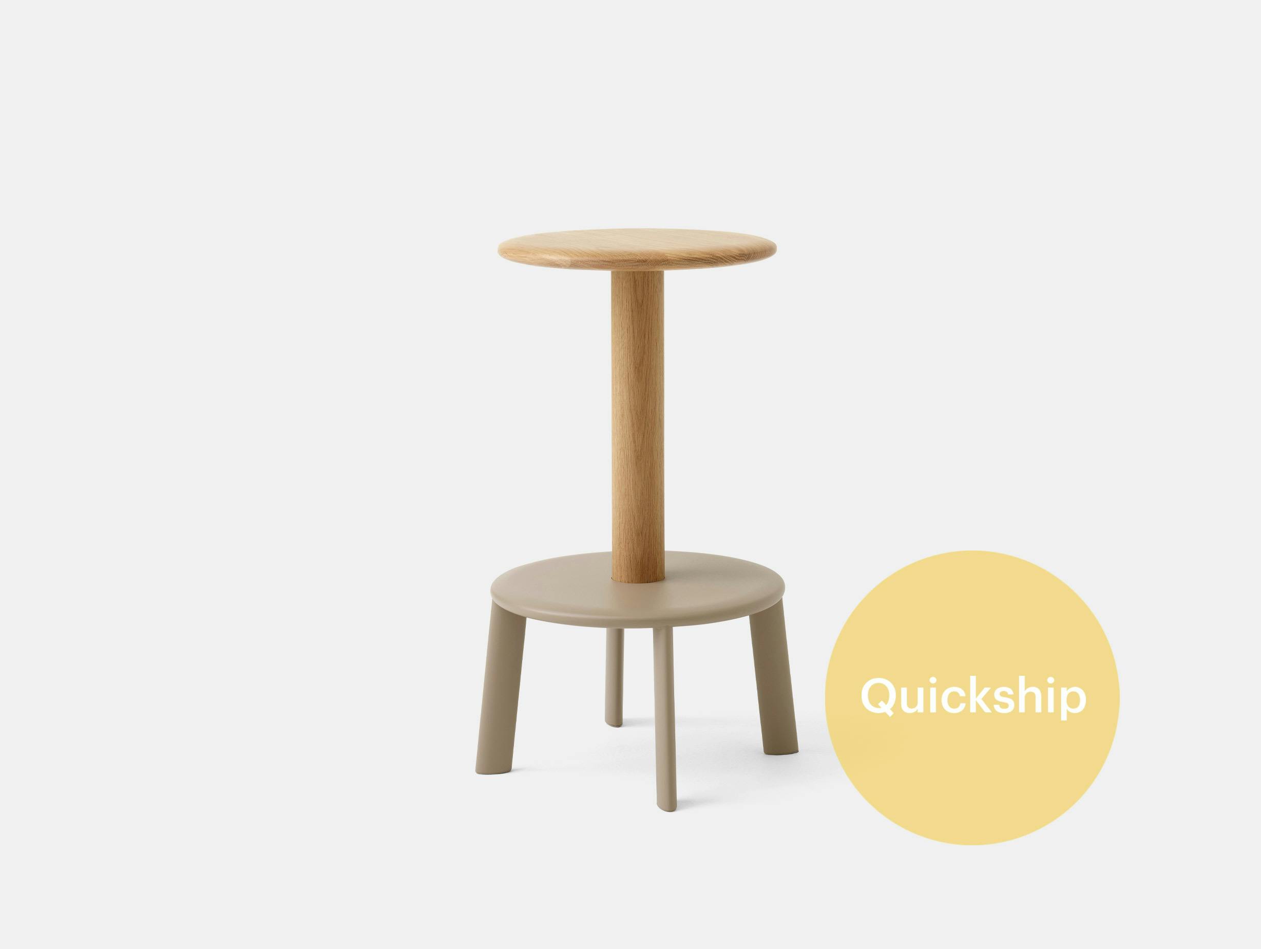 Quickship and tradition massif counter stool av39 oak grey beige