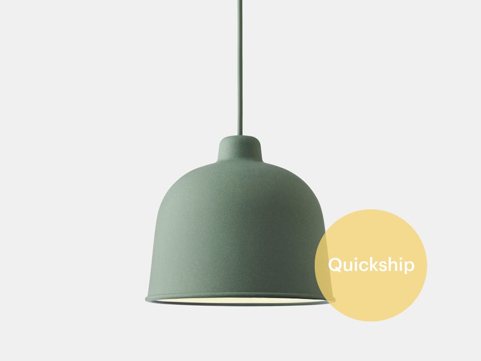 Quickship muuto grain pendant lamp dusty green