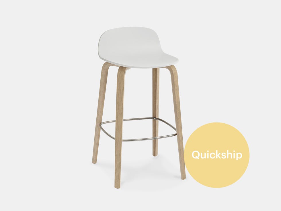 Quickship muuto visu counter stool white oak stain