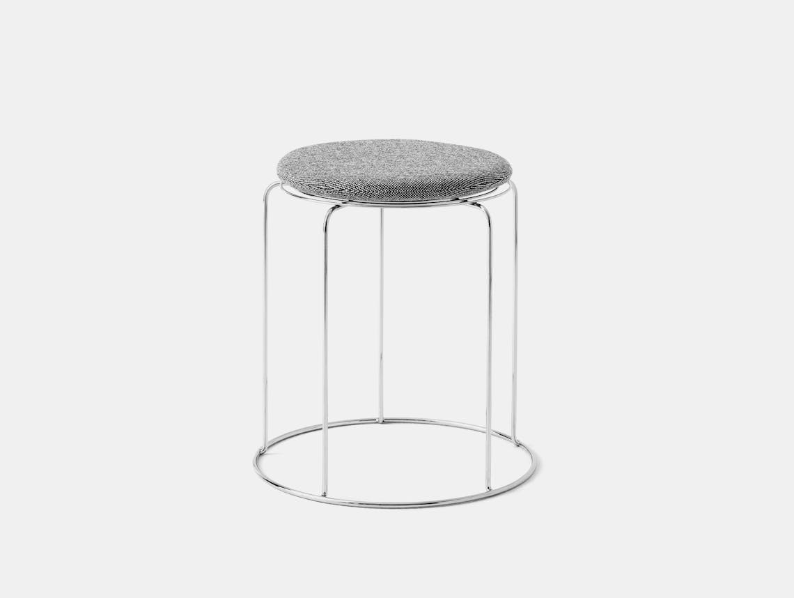 Tradition verner panton wire stool vp11 mirror polished steel hallingdal 126 grey