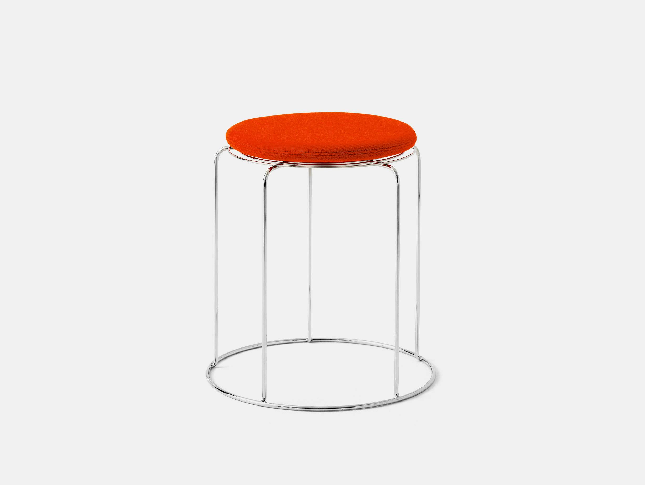 Tradition verner panton wire stool vp11 mirror polished steel hallingdal 600 red