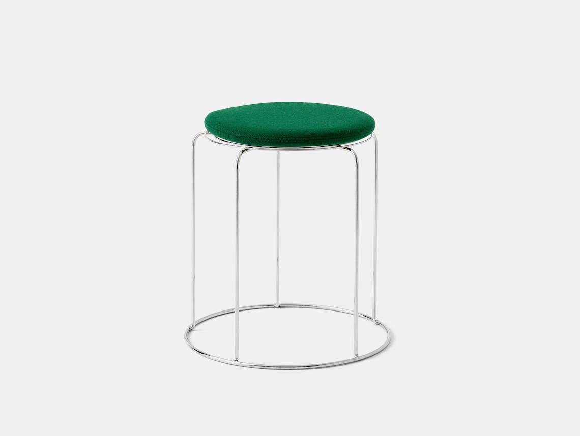 Tradition verner panton wire stool vp11 mirror polished steel hallingdal 944 green