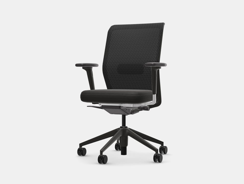 Vitra antonio citterio id mesh diamond nero black backrest volo seat black standard seat basic dark frame 3d armrests polished aluminium